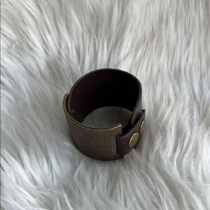 Rustic Brown Leather Cuff Bracelet